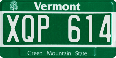 VT license plate XQP614