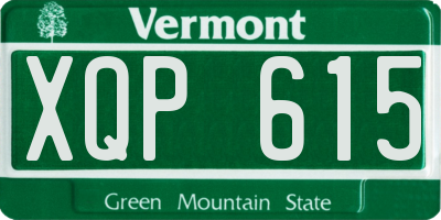 VT license plate XQP615