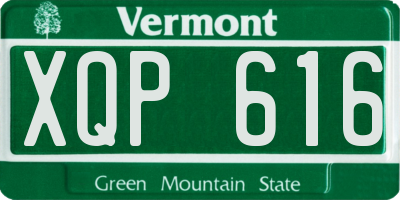 VT license plate XQP616