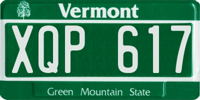 VT license plate XQP617