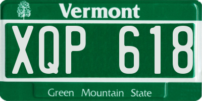 VT license plate XQP618
