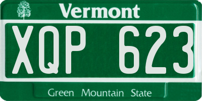 VT license plate XQP623