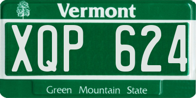 VT license plate XQP624