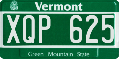 VT license plate XQP625