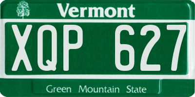 VT license plate XQP627