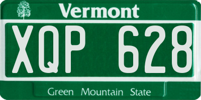 VT license plate XQP628