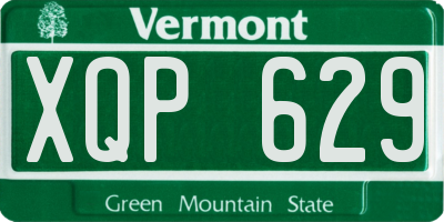 VT license plate XQP629