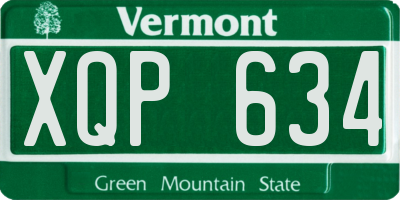 VT license plate XQP634