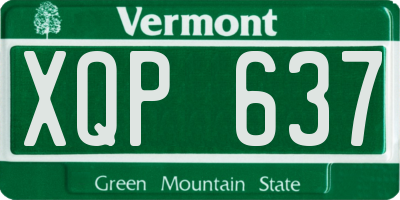 VT license plate XQP637