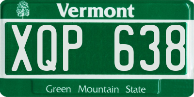 VT license plate XQP638