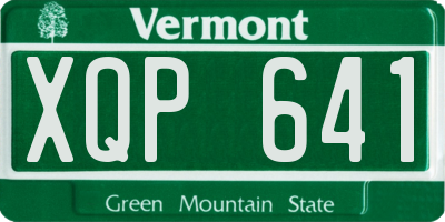 VT license plate XQP641
