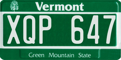 VT license plate XQP647