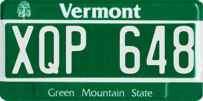 VT license plate XQP648