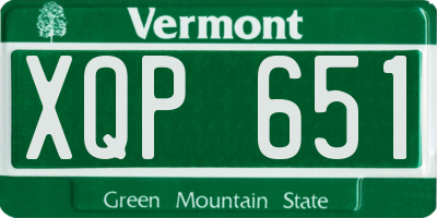 VT license plate XQP651