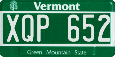 VT license plate XQP652