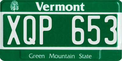VT license plate XQP653