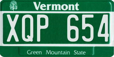 VT license plate XQP654