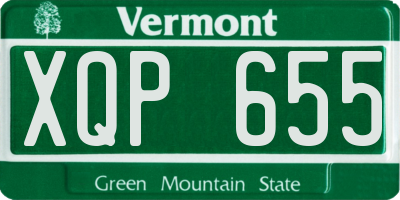 VT license plate XQP655