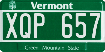 VT license plate XQP657