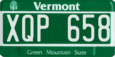 VT license plate XQP658