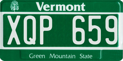 VT license plate XQP659