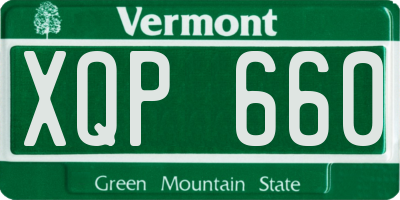 VT license plate XQP660