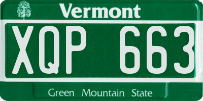 VT license plate XQP663