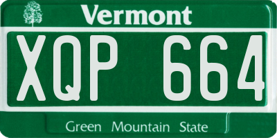 VT license plate XQP664