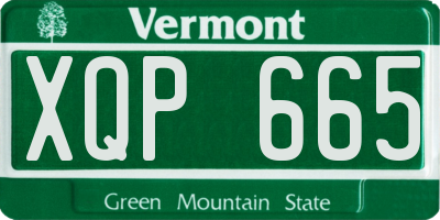 VT license plate XQP665