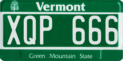 VT license plate XQP666