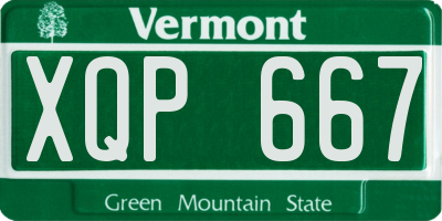 VT license plate XQP667