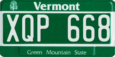 VT license plate XQP668