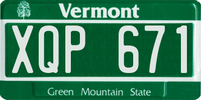 VT license plate XQP671