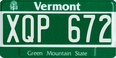 VT license plate XQP672