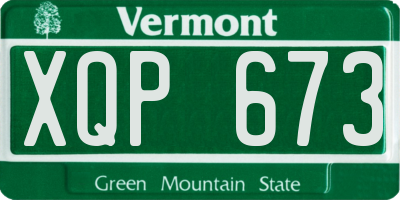 VT license plate XQP673