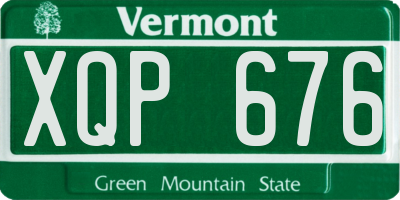 VT license plate XQP676