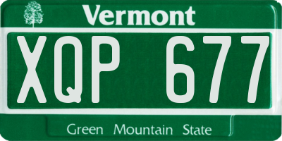 VT license plate XQP677