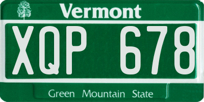 VT license plate XQP678