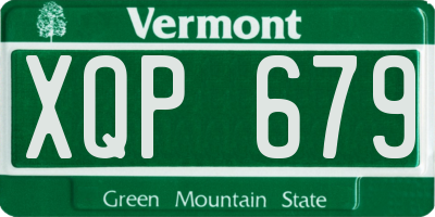 VT license plate XQP679