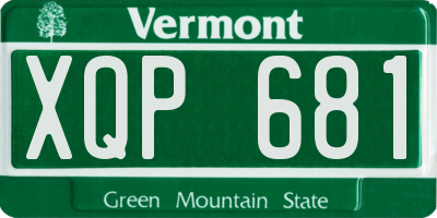 VT license plate XQP681