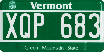 VT license plate XQP683