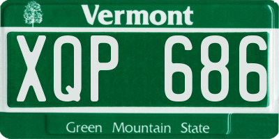 VT license plate XQP686