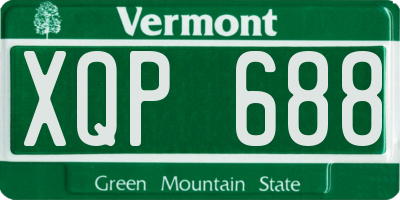 VT license plate XQP688
