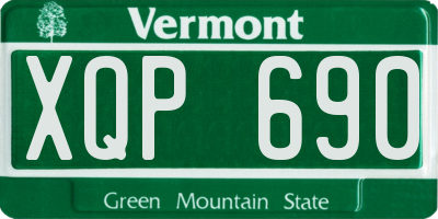 VT license plate XQP690