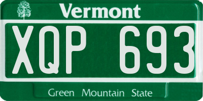VT license plate XQP693