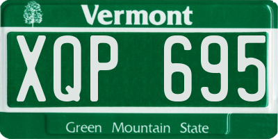 VT license plate XQP695
