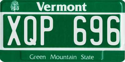 VT license plate XQP696