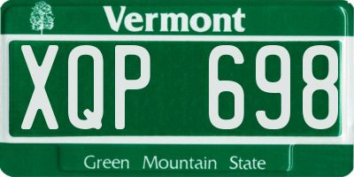 VT license plate XQP698