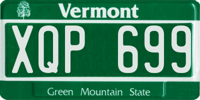 VT license plate XQP699
