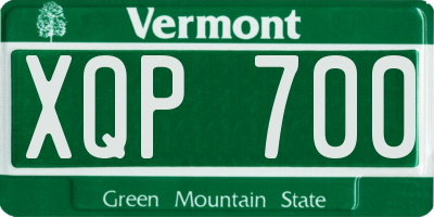 VT license plate XQP700